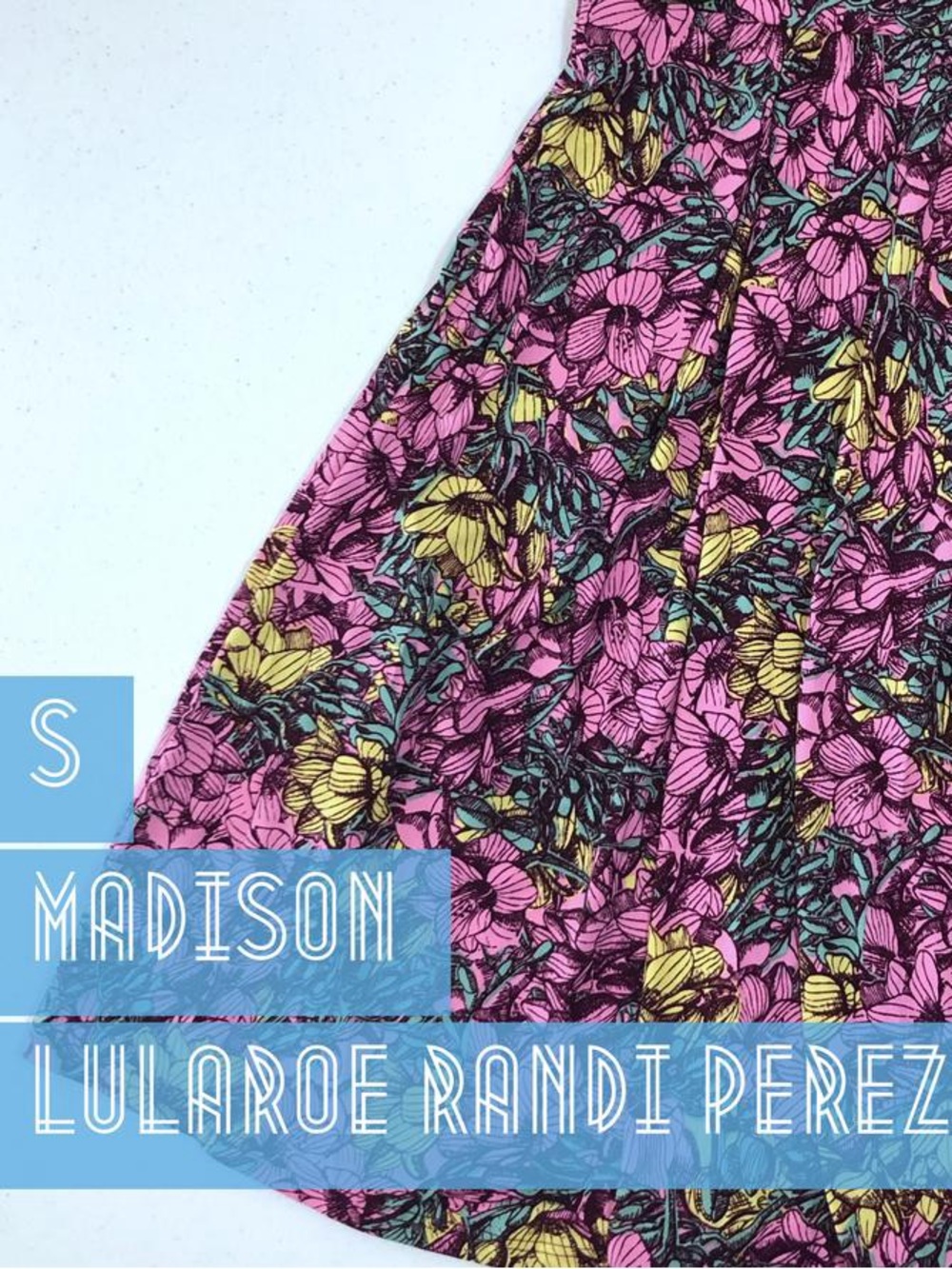 LuLaRoe Madison Skirt - Pink Floral with Yellow Accents
